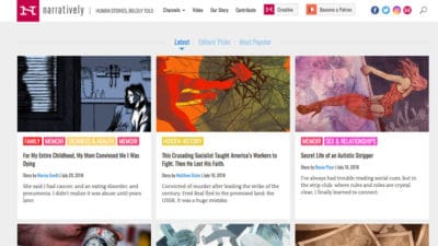 Narratively Homepage